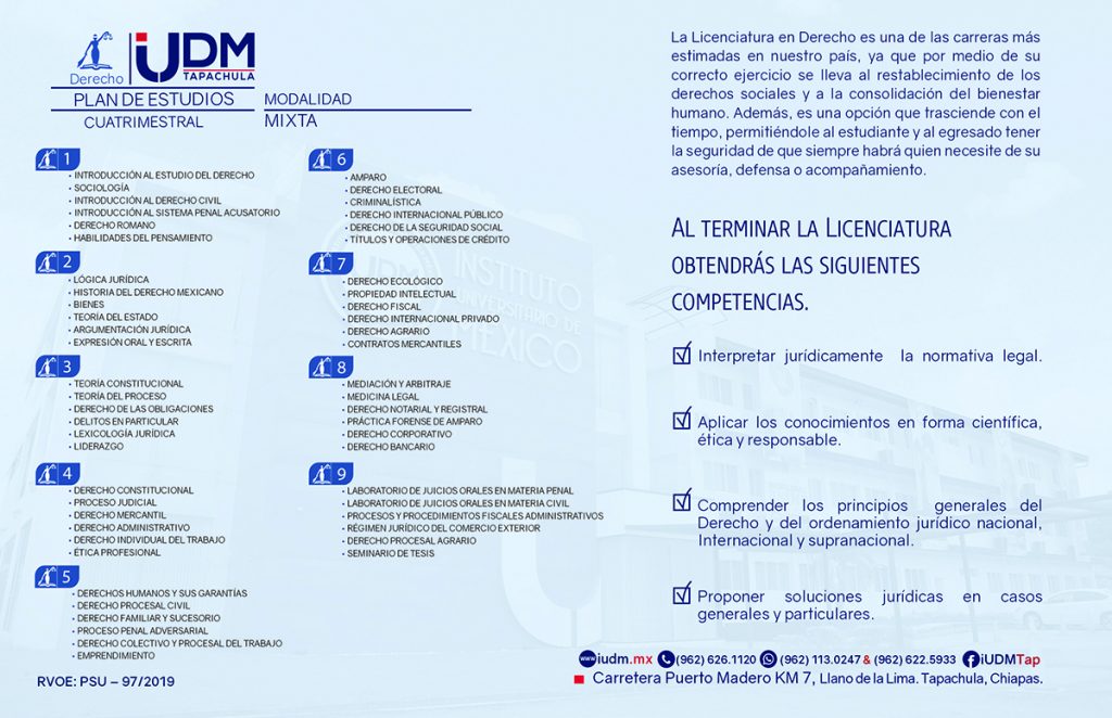 Lic En Derecho Iudm Instituto Universitario De M Xico